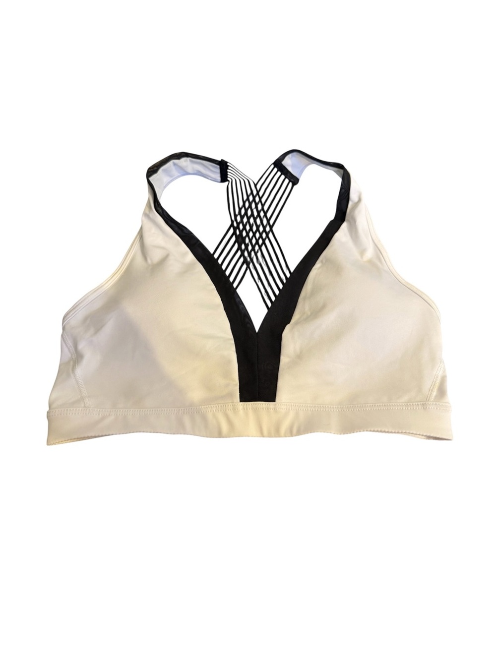 VSX Women’s White & Black Strappy V-Neck Sports Bra